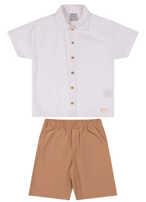 Colorittá - Conjunto Infantil Menino com Botões Bege - COLORITTÁ