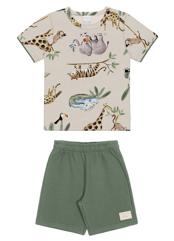 Alakazoo - Conjunto Infantil Menino com Camiseta Bege 2