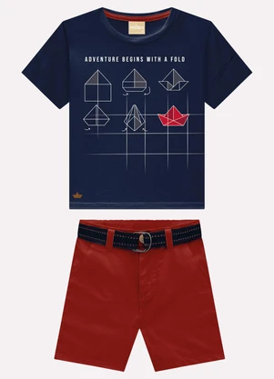 Milon - Conjunto Infantil Menino com Cinto Azul - MILON