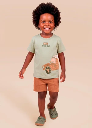 Brandili - Conjunto Infantil Menino com Estampa de Dinossauro - BRANDILI