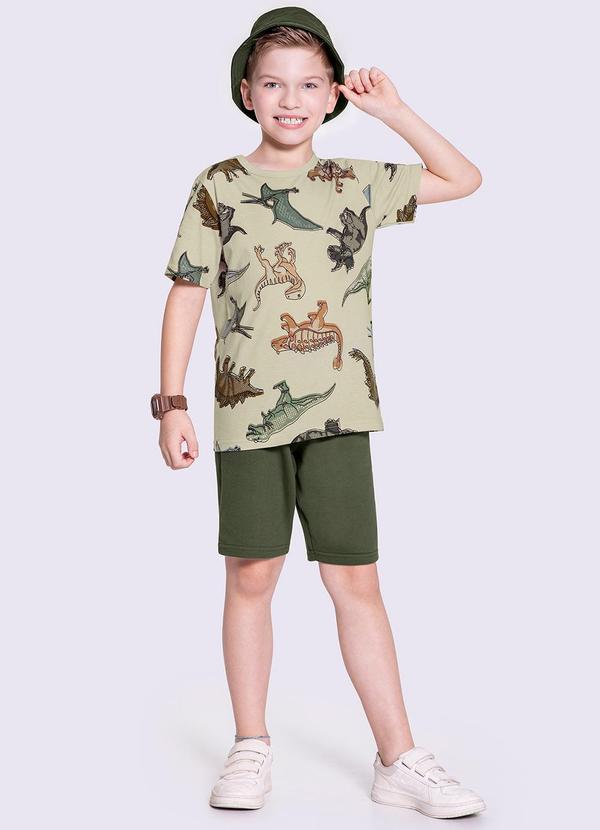 Alakazoo - Conjunto Infantil Menino com Estampa Dino Bege