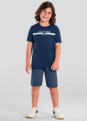 Brandili - Conjunto Infantil Menino com Estampa em Gel Azul - BRANDILI