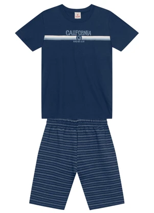 Brandili - Conjunto Infantil Menino com Estampa em Gel Azul - BRANDILI