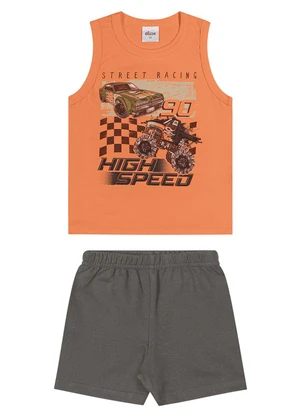 Elian - Conjunto Infantil Menino com Estampa Laranja - ELIAN