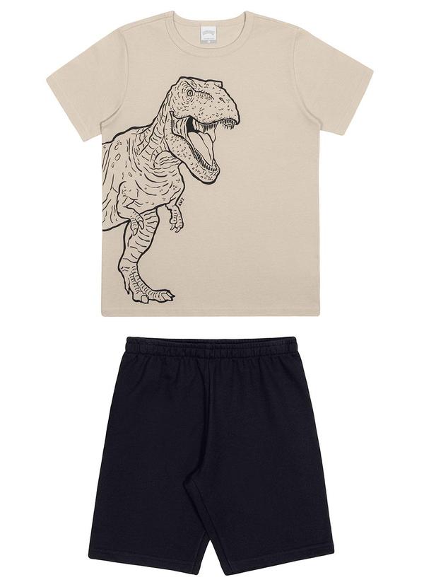 Alakazoo - Conjunto Infantil Menino com Estampa T-Rex Bege 2