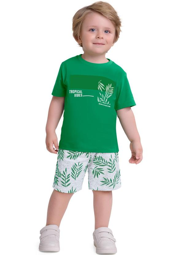 Milon - Conjunto Infantil Menino com Folhas Verde