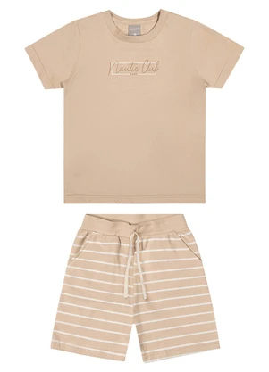 Colorittá - Conjunto Infantil Menino com Listras Bege - COLORITTÁ