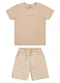 Colorittá - Conjunto Infantil Menino com Listras Branco - variação: Bege