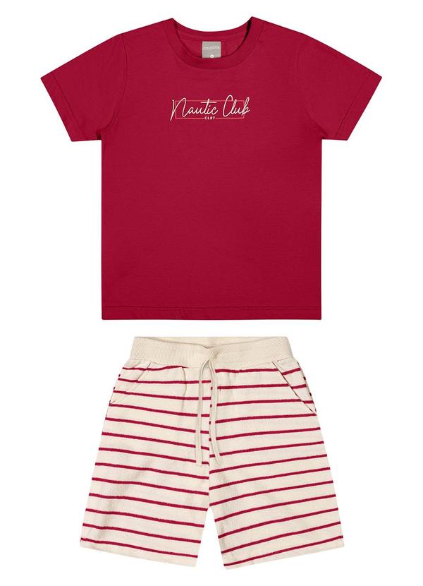 Colorittá - Conjunto Infantil Menino com Listras Vermelho