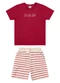 Colorittá - Conjunto Infantil Menino com Listras Branco - variação: Vermelho