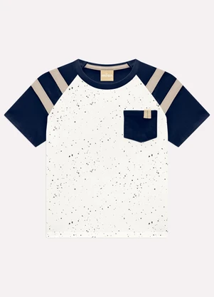 Milon - Conjunto Infantil Menino com Manga Raglan Branco - MILON