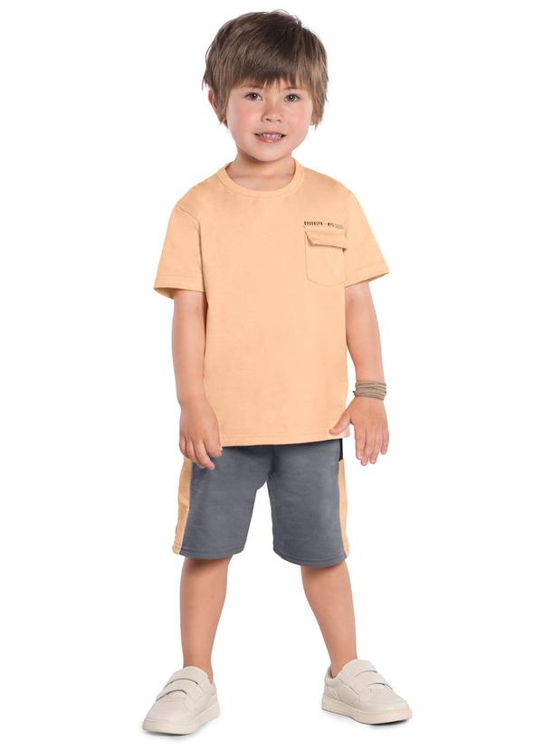 Kyly - Conjunto Infantil Menino com Recortes Laranja