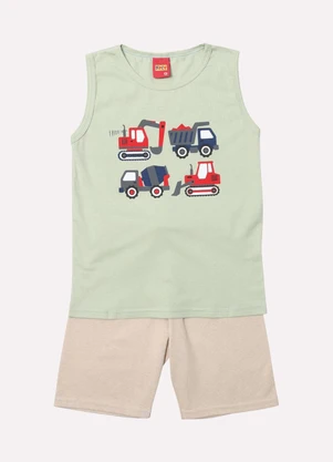 Kyly - Conjunto Infantil Menino Construção Verde - KYLY