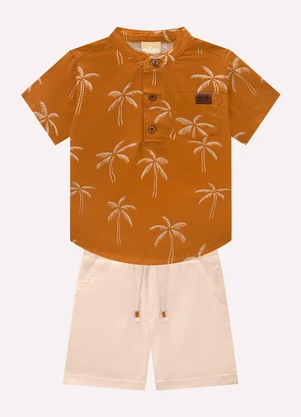Milon - Conjunto Infantil Menino Coqueiros Amarelo - MILON