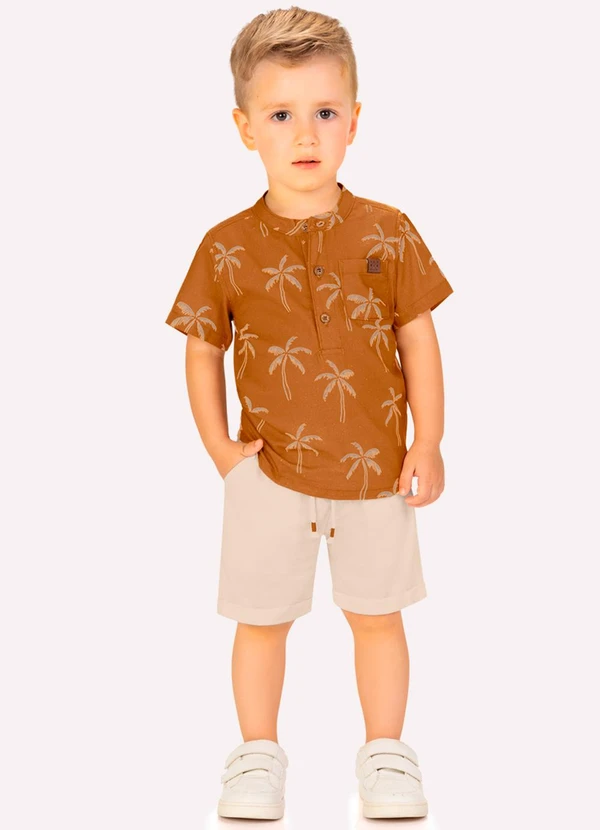 Milon - Conjunto Infantil Menino Coqueiros Amarelo