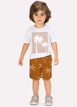 Milon - Conjunto Infantil Menino Coqueiros Branco - MILON