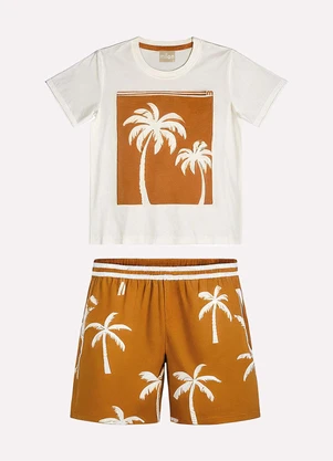 Milon - Conjunto Infantil Menino Coqueiros Branco - MILON