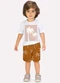 Milon - Conjunto Infantil Menino Coqueiros Cinza - variação: Branco