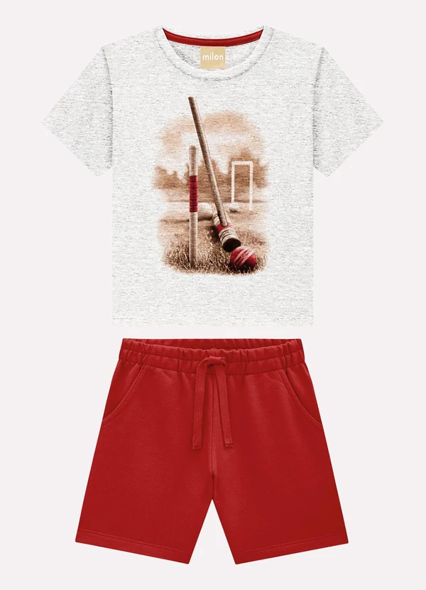 Milon - Conjunto Infantil Menino Croquet Milon Cinza