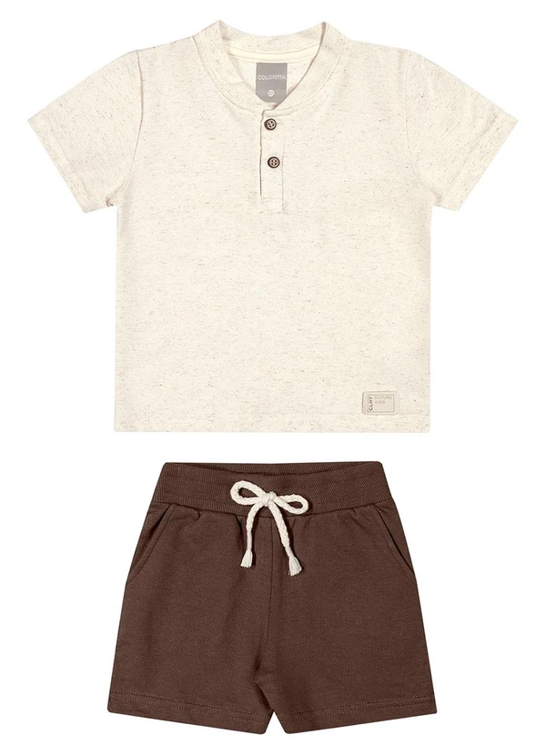 Colorittá - Conjunto Infantil Menino Curto Botões Bege 2