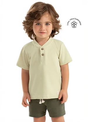 Colorittá - Conjunto Infantil Menino Curto Botões Verde - COLORITTÁ