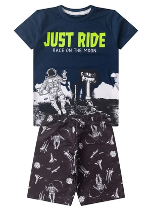 Select - Conjunto Infantil Menino Curto Estampado Azul - SELECT