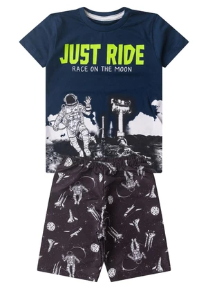 Select - Conjunto Infantil Menino Curto Estampado Azul - SELECT