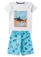 Select - Conjunto Infantil Menino Curto Estampado Verde - variação: Branco