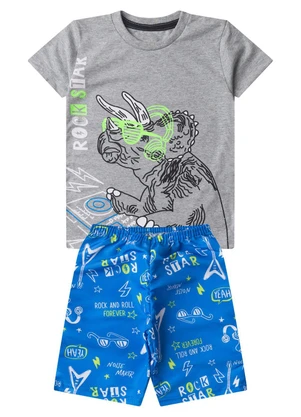 Select - Conjunto Infantil Menino Curto Estampado Cinza - SELECT