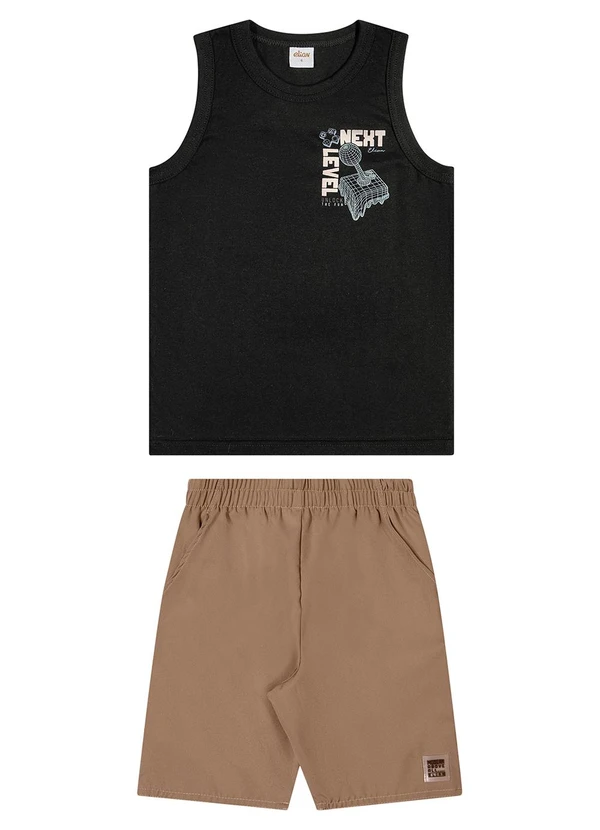 Elian - Conjunto Infantil Menino Curto Gamer Preto 2