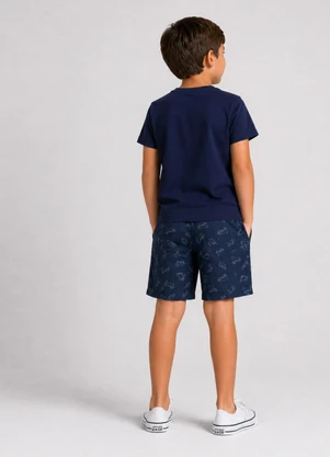 Select - Conjunto Infantil Menino Curto Meia Malha  Azul - SELECT