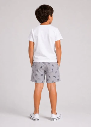 Select - Conjunto Infantil Menino Curto Meia Malha Branco - SELECT