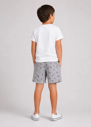Select - Conjunto Infantil Menino Curto Meia Malha Branco - SELECT