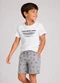 Select - Conjunto Infantil Menino Curto Meia Malha  Azul - variação: Branco