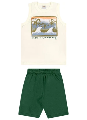 Elian - Conjunto Infantil Menino Curto Moletom Bege - ELIAN