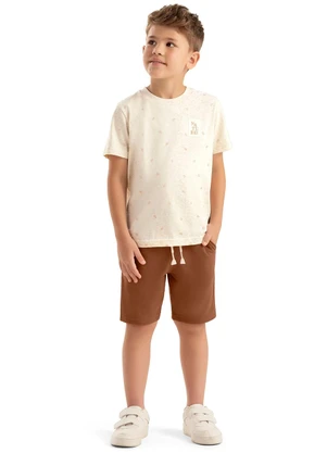 Colorittá - Conjunto Infantil Menino Curto Nature Bege - COLORITTÁ