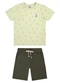 Colorittá - Conjunto Infantil Menino Curto Nature Bege - variação: Verde