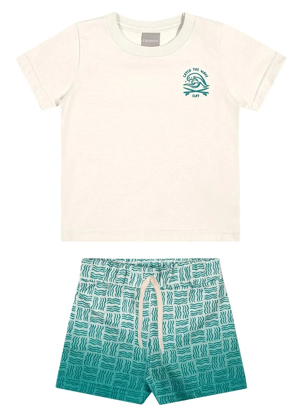 Colorittá - Conjunto Infantil Menino Curto Ondas Bege 2