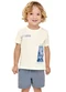 Elian - Conjunto Infantil Menino Curto Surf Marrom - variação: Bege