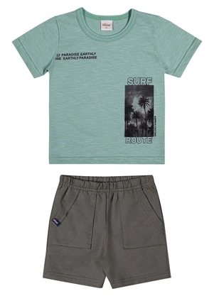 Elian - Conjunto Infantil Menino Curto Surf Verde - ELIAN