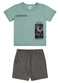 Elian - Conjunto Infantil Menino Curto Surf Marrom - variação: Verde