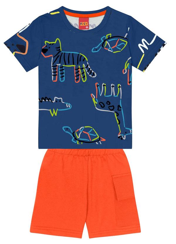 Kyly - Conjunto Infantil Menino de Animais Azul