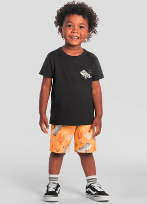 Brandili - Conjunto Infantil Menino de Baleia Cinza - BRANDILI