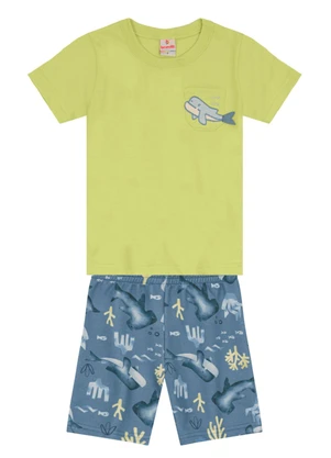 Brandili - Conjunto Infantil Menino de Baleia Verde - BRANDILI