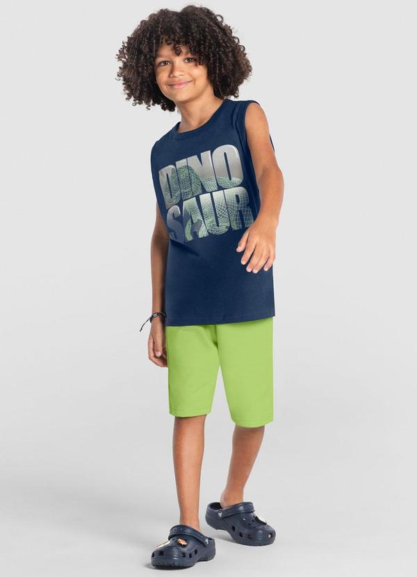 Brandili - Conjunto Infantil Menino de Dinossauro Azul