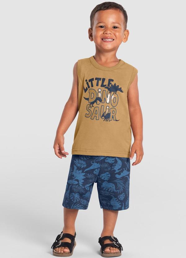 Brandili - Conjunto Infantil Menino de Dinossauro Marrom