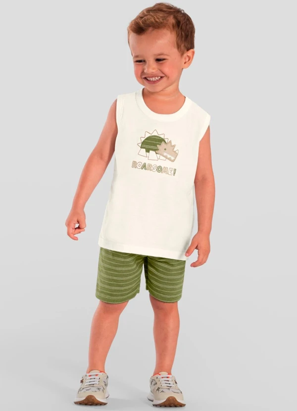 Brandili - Conjunto Infantil Menino de Dinossauro Natural