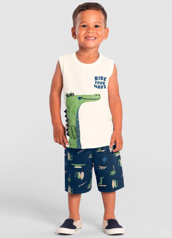 Brandili - Conjunto Infantil Menino de Jacaré Bege