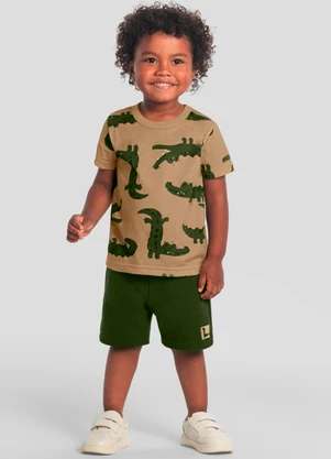 Brandili - Conjunto Infantil Menino de Jacaré Marrom - BRANDILI