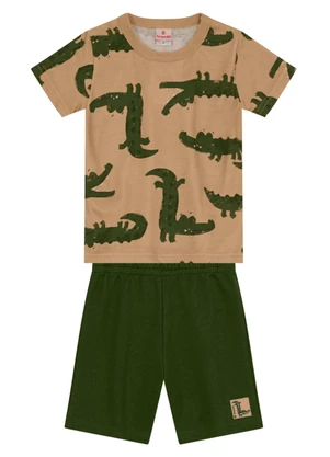 Brandili - Conjunto Infantil Menino de Jacaré Marrom - BRANDILI
